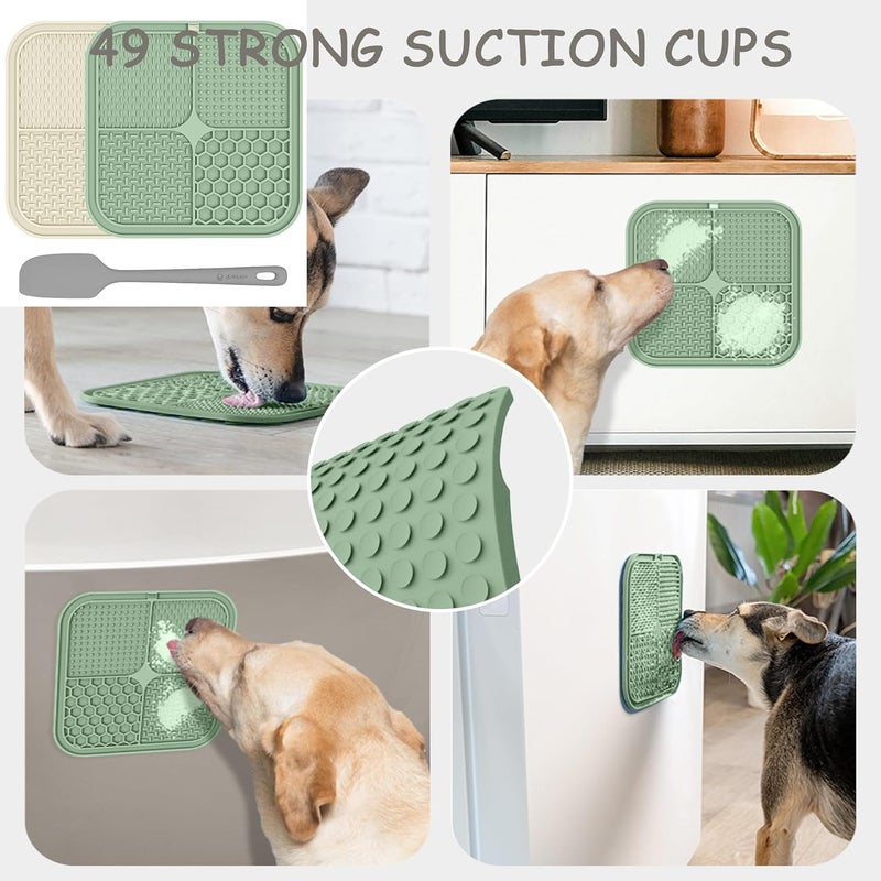ChefAide 2 Pack Lick Mat for Dogs,Cats,Upgraded 8.5×8.5 inches Licking Mats with Suction Cups,Slow Feeder Licking Pad for Anxiety Relief and Boredom Reducer,Suitable for Dog Training Set 6 - Image 4